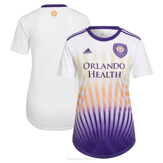 MLS Jerseys femmes maillot blanc réplique orlando city sc adidas blanc 2022 the sunshine kit XXTX1314 Jersey