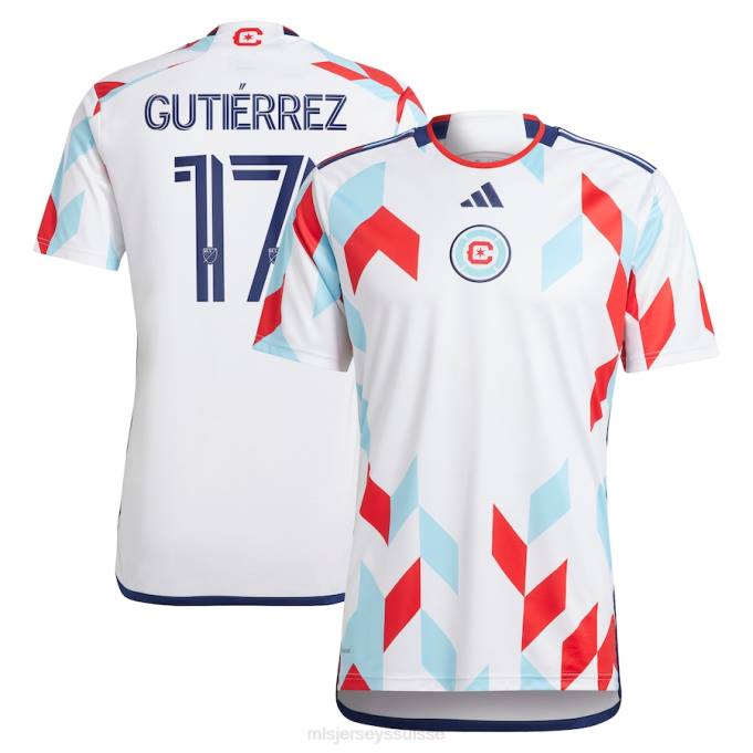 MLS Jerseys Hommes Chicago Fire Brian Gutierrez adidas blanc 2023 un kit pour tous les maillots de joueur réplique XXTX871 Jersey